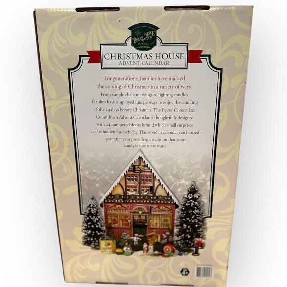 Wooden Christmas House Advent Calendar Reusable Holiday Decor from Byers Choice - Picture 3 of 15